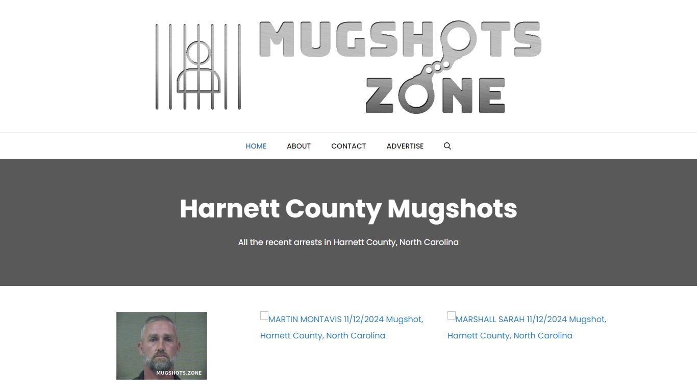 Harnett County Detention Center Inmate Incarcerations Last 24 Hours